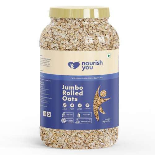Nourish You: Organic Jumbo Rolled Oats | 1kg Jar