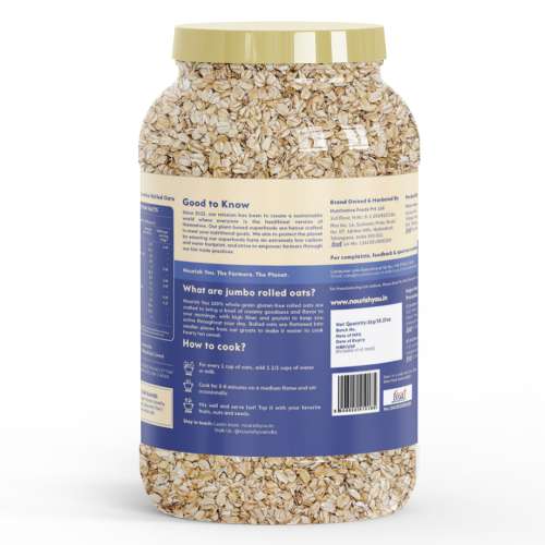 Nourish You: Organic Jumbo Rolled Oats | 1kg Jar