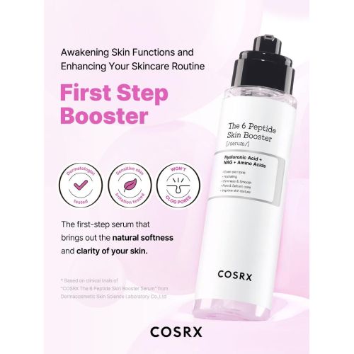 COSRX: The 6 Peptide Skin Booster Face Serum | Hydration | Korean Skincare | Targeted Care | Radiant Skin | 150ml