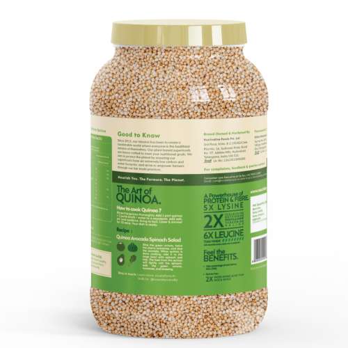 Nourish You: Organic Raw White Quinoa Grains | 2kg Jar