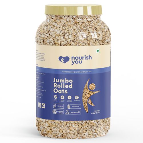 Nourish You: Organic Jumbo Rolled Oats | 1.2kg Jar