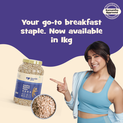 Nourish You: Organic Jumbo Rolled Oats | 1.2kg Jar