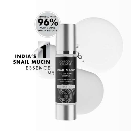 Conscious Chemist: Snail Magic Barrier Repair Face Serum &  Essence with 97% Active Snail Mucin Filtrate (100ml)