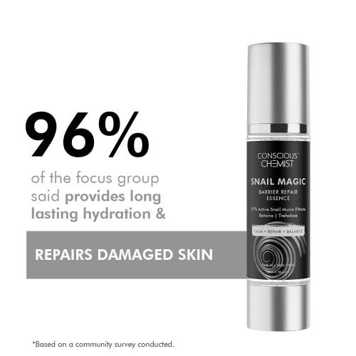 Conscious Chemist: Snail Magic Barrier Repair Face Serum &  Essence with 97% Active Snail Mucin Filtrate (100ml)