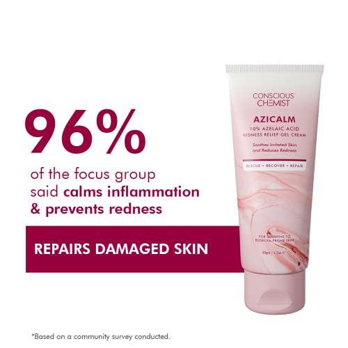 Conscious Chemist: Azicalm Face Cream With 10% Azelaic Acid For Redness Relief & Acne Treatment (50g)