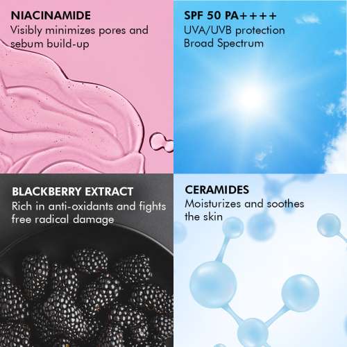 Conscious Chemist: Berry Bright Niacinamide Sunscreen Spf 50 Pa++++ | Water Resistant, Non-Greasy & No-Whitecast (50g)