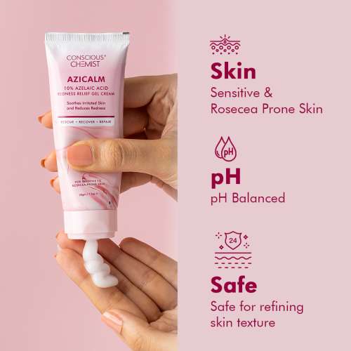 Conscious Chemist: Azicalm Face Cream With 10% Azelaic Acid For Redness Relief & Acne Treatment (50g)