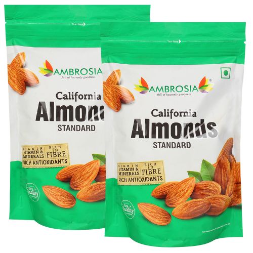 Ambrosia: California Whole Almonds - Pack of 2 (500gm each)