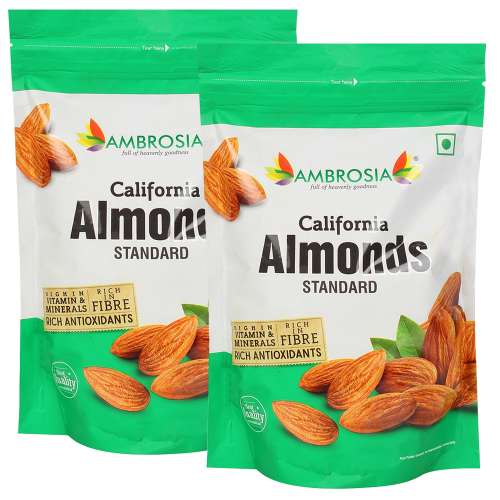 Ambrosia: California Whole Almonds - Pack of 2 (500gm each)