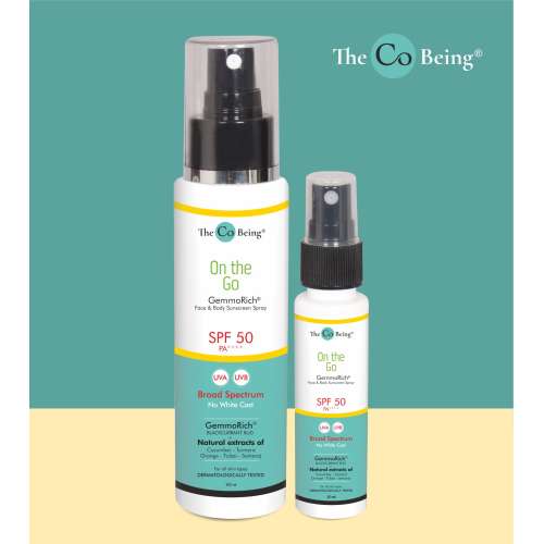 The Co Being: ON THE GO Set of 2  All Natural Face & Body Suncscreen Spray (100 ml & 20 ml)