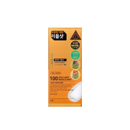 VT Cosmetics: Vita-Light Reedle Shot 100 | Daily Skincare | Brightening | Micro-Needling | Skin Renewal | Glow Boost | 2ml × 10ea