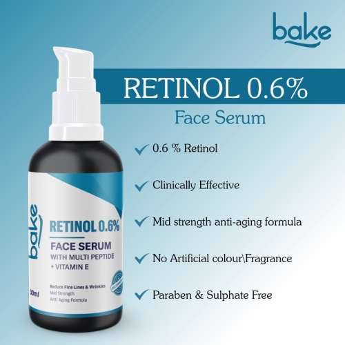 Bake Cosmetics: 0.6% Retinol Serum with 2% Multi Peptides