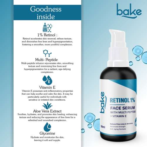 Bake Cosmetics: 1% Retinol Serum with 2% Multi Peptides