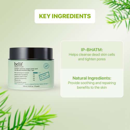Belif: problem solution Vegan toner pad 150g