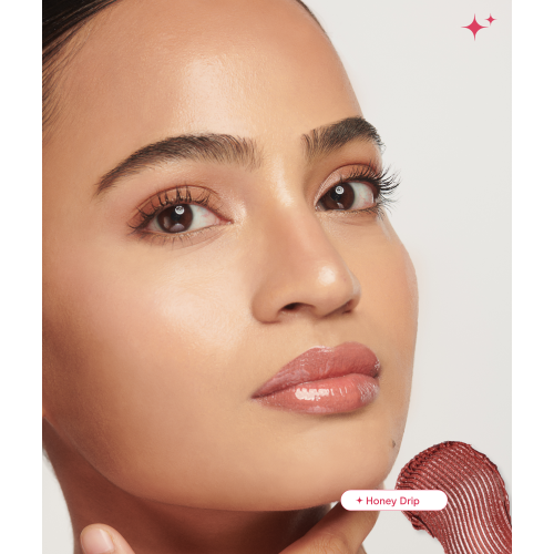Gush: Glaze Lip Oil Gloss High Shine & Hydrating Brown Gloss - Honey Drip