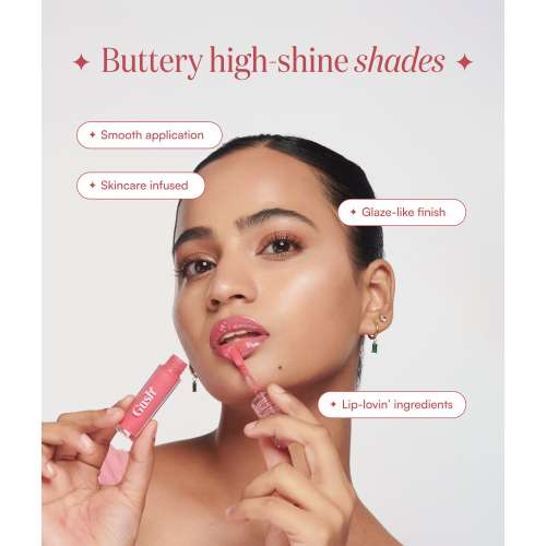 Gush: Glaze Lip Oil Gloss High Shine & Hydrating Mauve Gloss - Wine oclock