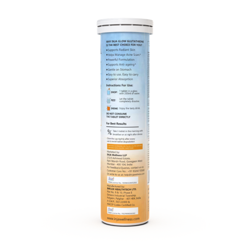 INJA Wellness: Glow Liposomal Glutathione-4x Effective-Enhances Skin Glow,Reduces Dark Spots,Anti-Aging-Orange