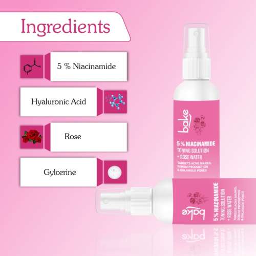 Bake Cosmetics: 5% Niacinamide + Rose Water Toning Solution