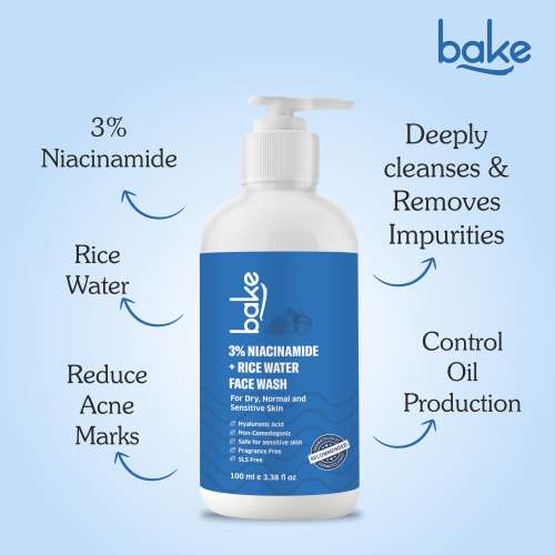 Bake Cosmetics: 3% Niacinamide Face Wash with Rice Water