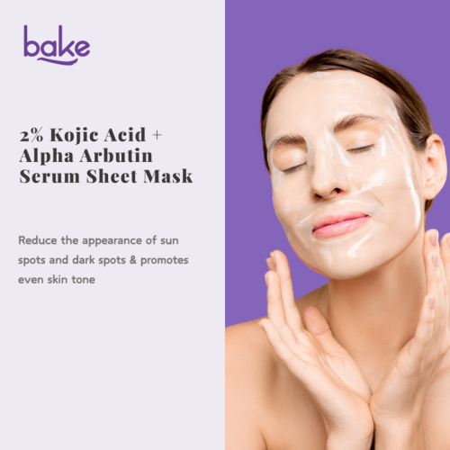 Bake Cosmetics: 2% Kojic Acid + Alpha Arbutin Serum Sheet Mask for Glowing Skin, Dark Spot & Tan Removal  20ml