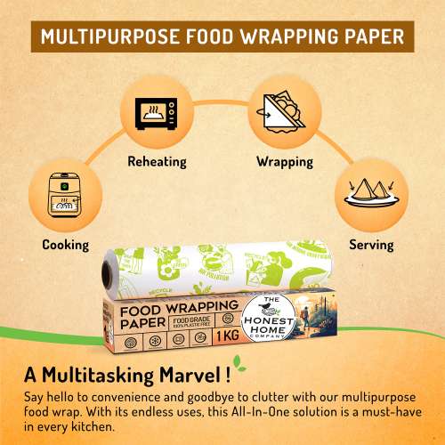 The Honest Home Company: Food Wrapping Paper Roll | 1 KG - 100 Metres The Honest Home Company: Food Wrapping Paper Roll | 1 KG - 100 Metres