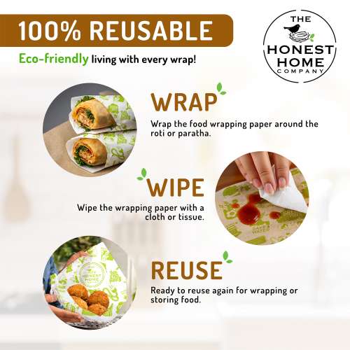 The Honest Home Company: Food Wrapping Paper Roll | 1 KG - 100 Metres The Honest Home Company: Food Wrapping Paper Roll | 1 KG - 100 Metres