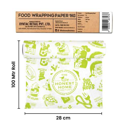 The Honest Home Company: Food Wrapping Paper Roll | 1 KG - 100 Metres The Honest Home Company: Food Wrapping Paper Roll | 1 KG - 100 Metres