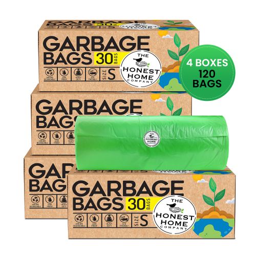 The Honest Home Company: Biodegradable Garbage Bags Small Size | 120 Bags (Pack of 4)