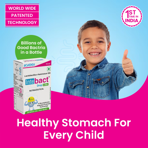 Dr. Morepen: INTEBACT PROBIOTIC DROPS 2BN CFU | Supplement for Gut Health - 10 ml Pack of 2