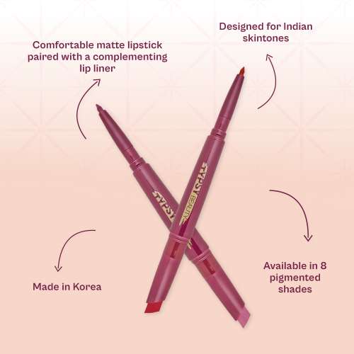 Typsy Beauty: Twist & Pout Lipstick & Lip Liner- Left On Red