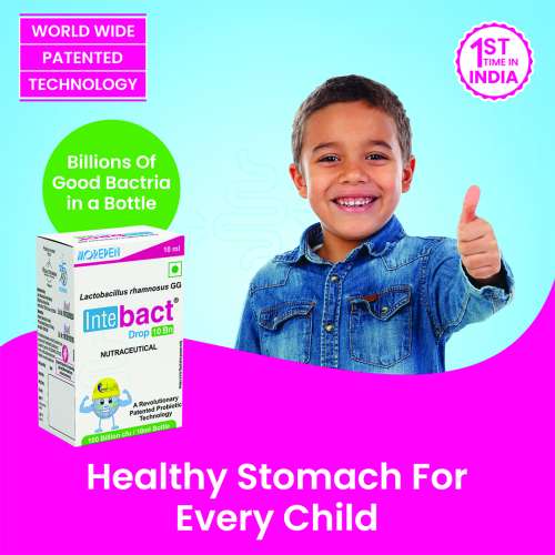 Dr. Morepen: INTEBACT PROBIOTIC DROPS 10BN CFU | Supplement for Gut Health - 10 ml Dr. Morepen: INTEBACT PROBIOTIC DROPS 10BN CFU | Supplement for Gut Health - 10 ml