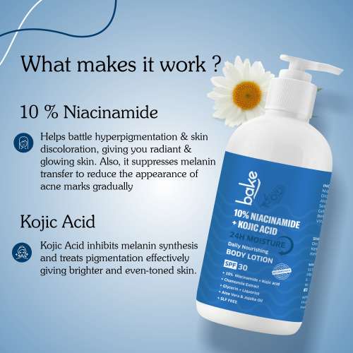 Bake Cosmetics: 10% Niacinamide Body Lotion SPF 30 PA+++ with Kojic Acid