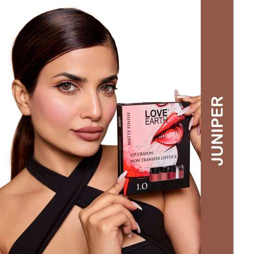 Love Earth: Lip crayon Transfer proof lipstick 1.O and sharpener - pack of 5