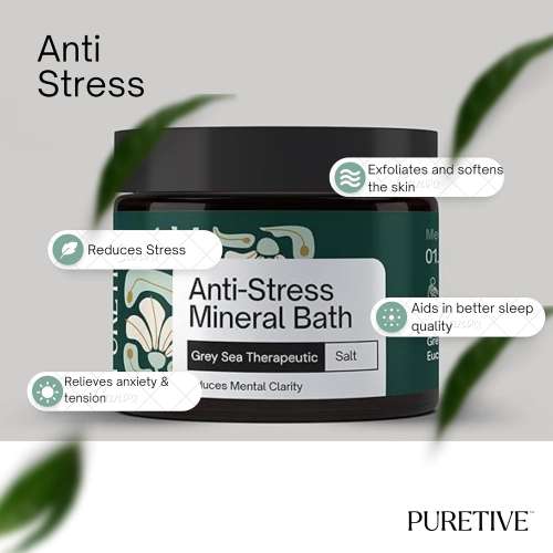 Puretive: Anti-Stress Mineral Bath Salts | Grey sea therapeutic