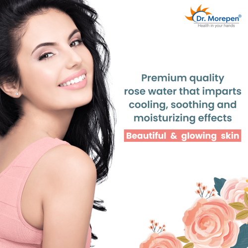 Dr. Morepen: Pure & Natural Rose Water for Face, Alcohol Free Toner - 120ml Pack of 3