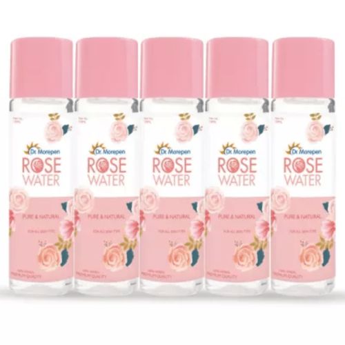 Dr. Morepen: Pure & Natural Rose Water for Face, Alcohol Free Toner - 120ml Pack of 5