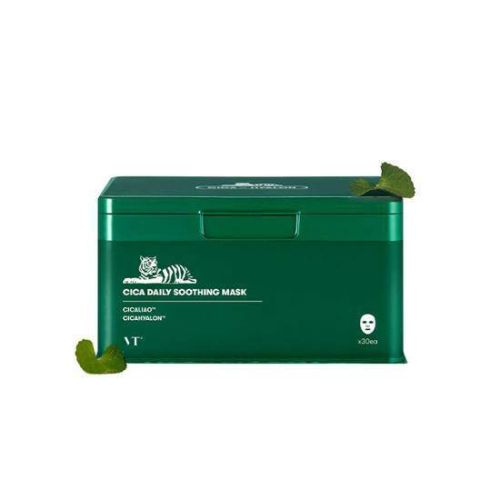 VT Cosmetics: CICA Daily Soothing Mask | Calming Care | Redness Relief | Sensitive Skin | Soothing | 30ea