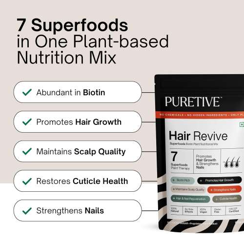 Puretive: Hair Revive | Plant Based Biotin | Promotes Healthy Hair and Fights Hair Fall