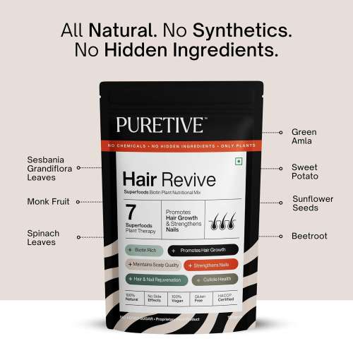 Puretive: Hair Revive | Plant Based Biotin | Promotes Healthy Hair and Fights Hair Fall