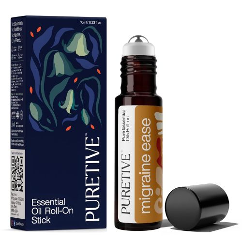 Puretive: Migraine Roll On 100% PURE ESSENTIAL OILS, Natural, Skin Friendly, Liquid Balm | Puretive: Migraine Roll On 100% PURE ESSENTIAL OILS, Natural, Skin Friendly, Liquid Balm |