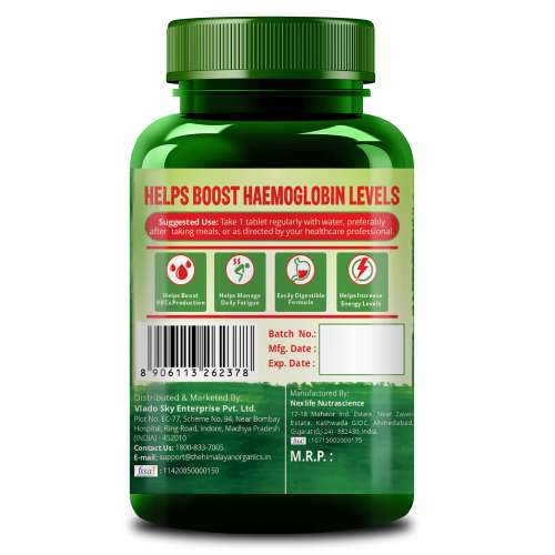 Vlado's Himalayan Organics: Vlado's Himalayan Organics Chelated Iron with Vitamin C Supplement - 100 Veg Tablets