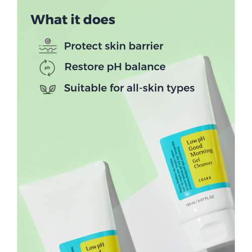COSRX: Low pH Good Morning Gel Face Cleanser Mini Size | Korean Skincare | Gentle Cleansing | 50ml