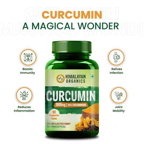 Vlado's Himalayan Organics: Vlado's Himalayan Organics Curcumin With Biopiperine 1500mg Tablets With 95% Curcuminoids Supplements For Better Absorption | Good For Skin & Joint pains - 90 Veg Tablets