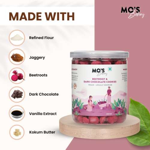 MOS Bakery: Beetroot & Dark Chocolate Cookies - 150gm