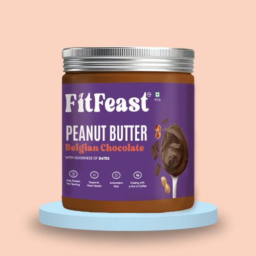 FitFeast: Belgian Chocolate Peanut Butter | 380gms Each Pack of 4