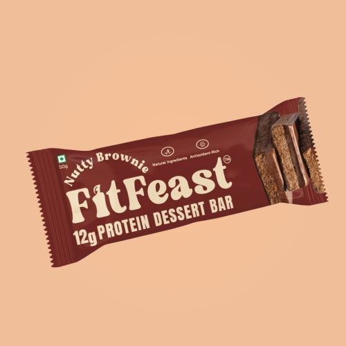 FitFeast: Protein Bars Nutty Brownie | 50g EachPack of 12