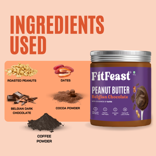 FitFeast: Belgian Chocolate Peanut Butter | 380gms Single Pack
