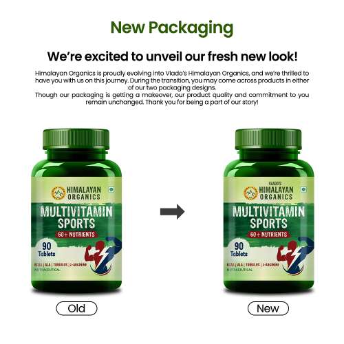 Vlado's Himalayan Organics: Multivitamin Sports 60+ Nutrients | 90 Tablets