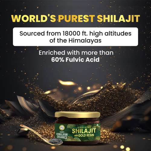 Vlado's Himalayan Organics: Shilajit Gold Resin - 25g | Contains 24 Carat Gold | 100% Ayurvedic | Pure and Natural Shilajeet | Helps to Boost Immunity, Energy, Strength, Stamina, and Overall Health - 25G