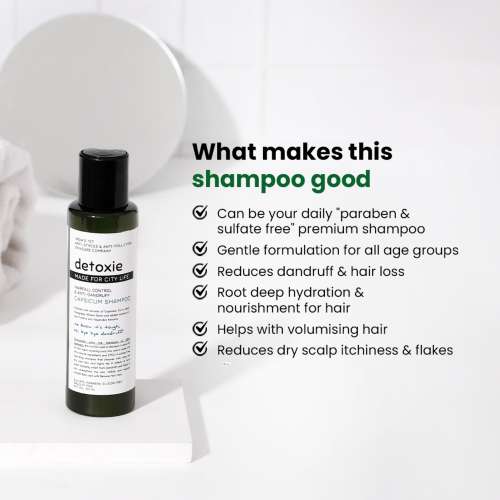 Detoxie: Anti-Dandruff & Flake Relief Capsicum Shampoo 100 ML